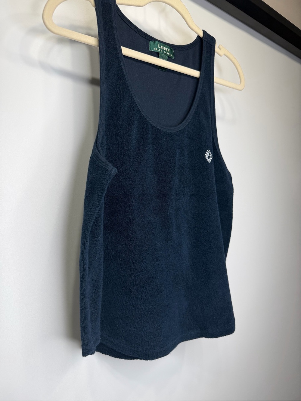 Lauren Ralph Lauren Navy Terry Cloth Tank Top Size Large - Picture 4 of 11